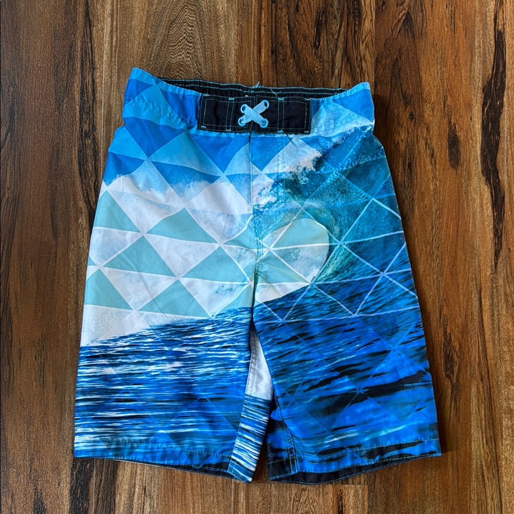 Ocean Wave Pattern Swim Shorts
